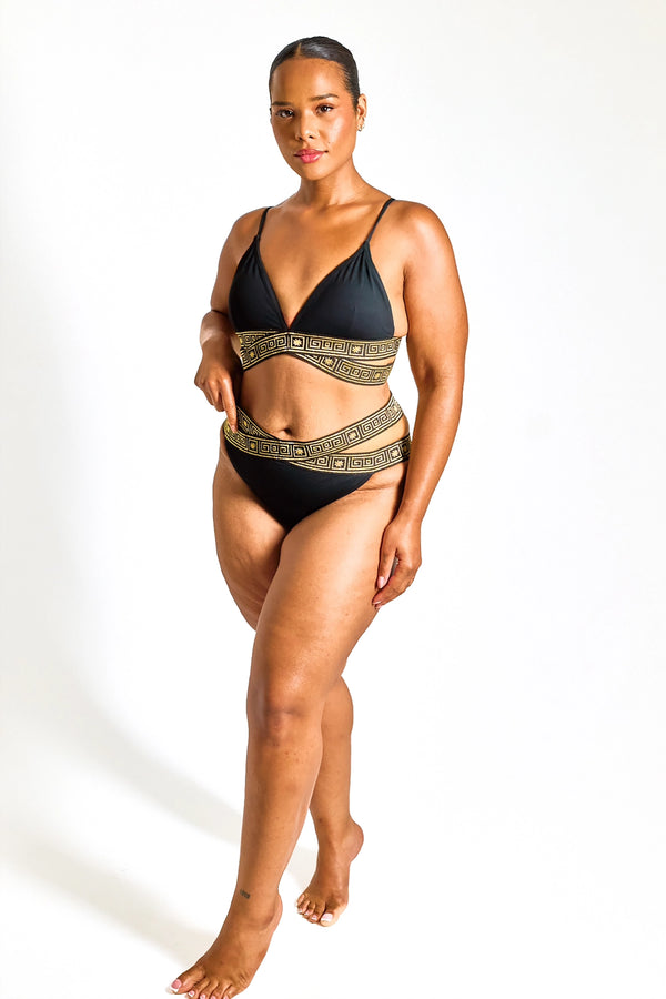 The Black Mosaic Bikini Bottoms - 16-18