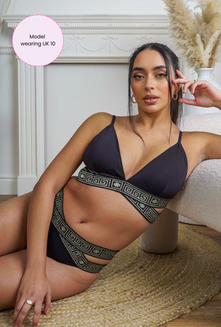 (Sample Sale) The Black Mosaic Supportive Bikini Top