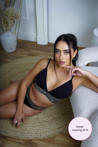 (Sample Sale) The Black Mosaic Supportive Bikini Top