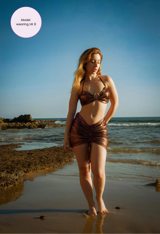(Sample Sale) Bronze Medusa Ruched Skirt - Recycled Fabric