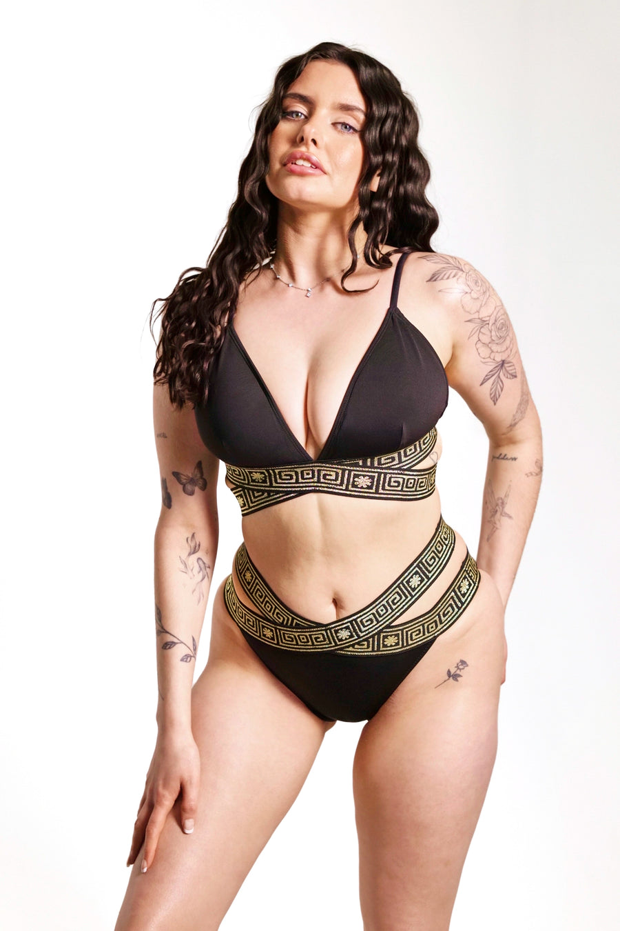 The Black Mosaic Sculpting Bikini Bottoms