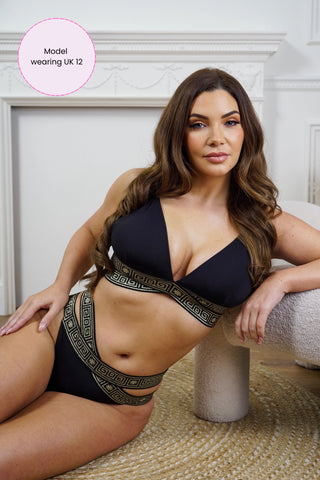 (Sample Sale) The Black Mosaic Supportive Bikini Top